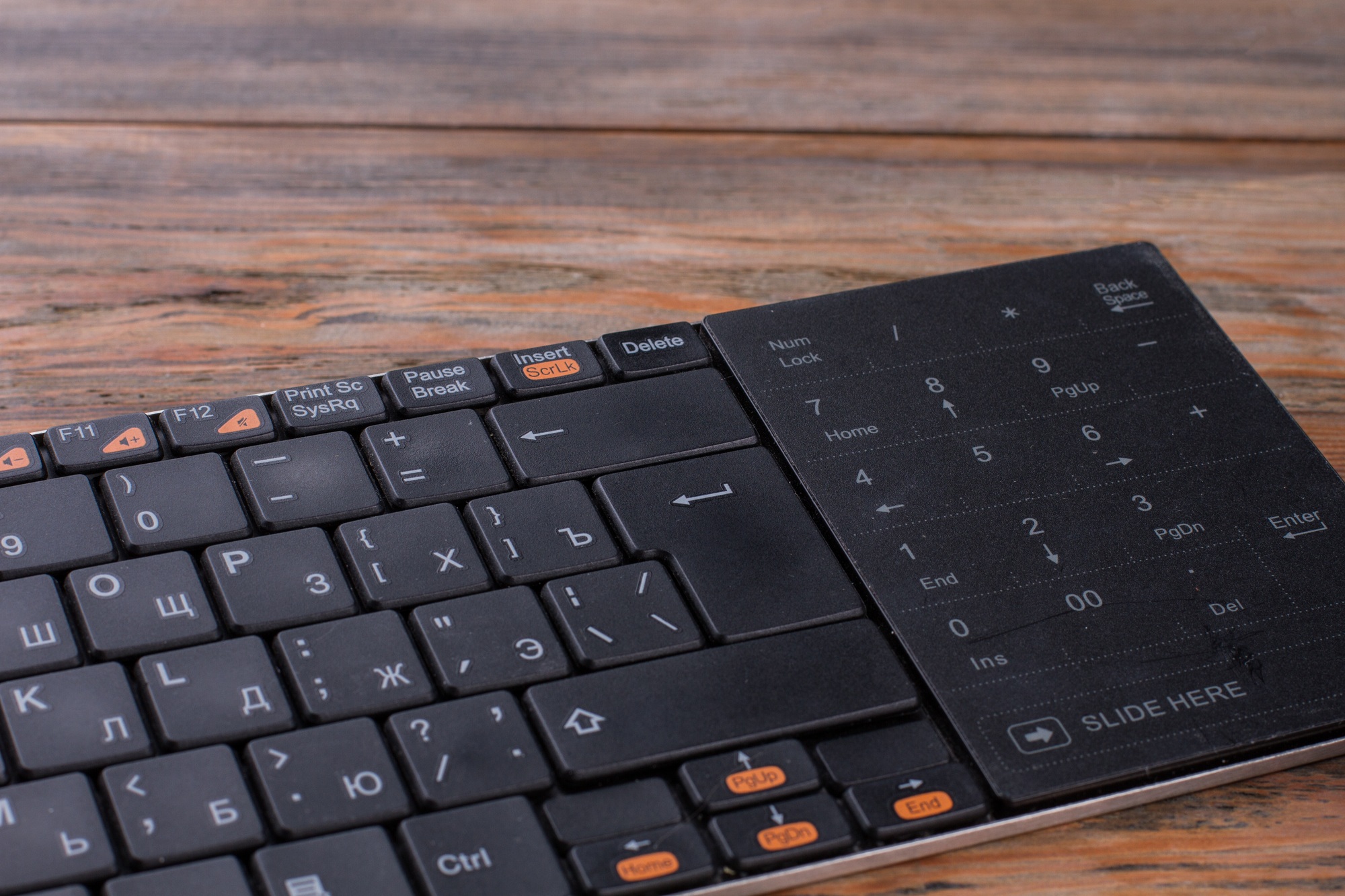 Close up black pc keyboard.