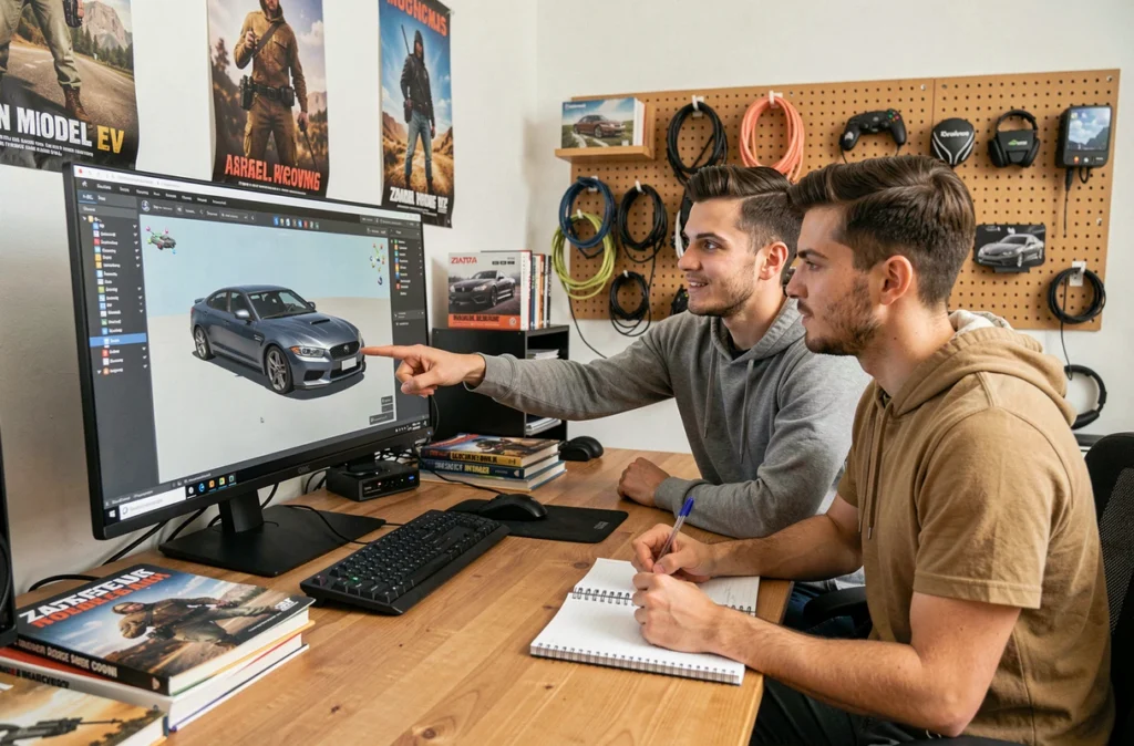 Deux moddeurs débutants collaborant sur l'importation d'un modèle 3D dans un outil de modding GTA V