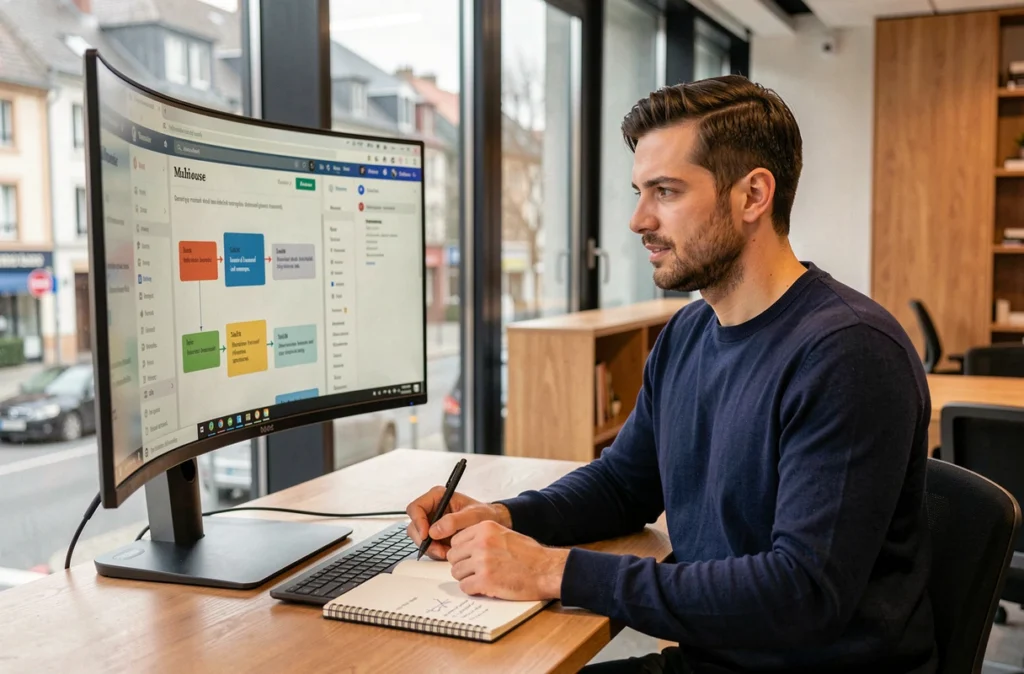 Développeur de l'agence Oboqo à Mulhouse travaillant sur un projet WordPress